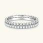 Moissanite Half Eternity Double Band Ring | 925 Sterling Silver | Diamonds Grace