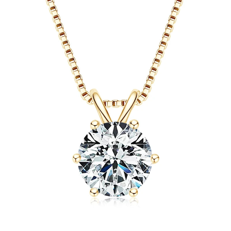 925 Sterling Silver Moissanite Pendant Necklace for Women | Engagement Gift | Diamonds Grace