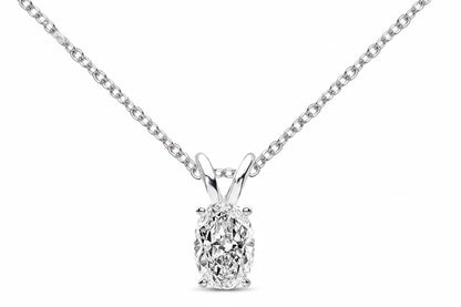 1ct Oval Moissanite Solitaire Pendant Necklace | 925 Sterling Silver | Diamonds Grace