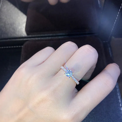 GRA Certified Moissanite Engagement Ring | 0.8CT Round Brilliant | 925 Sterling Silver | Diamonds Grace