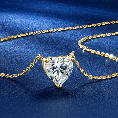 Heart Moissanite Pendant Necklace | 0.5ct–2ct | S925 Sterling Silver | Diamonds Grace