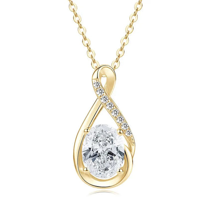 2.0CT Oval Moissanite Pendant Necklace | 925 Sterling Silver | Diamonds Grace