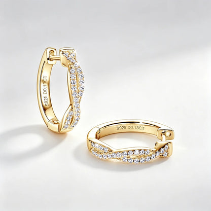 Moissanite Twisted Infinity Hoop Earrings | 925 Sterling Silver | Diamonds Grace