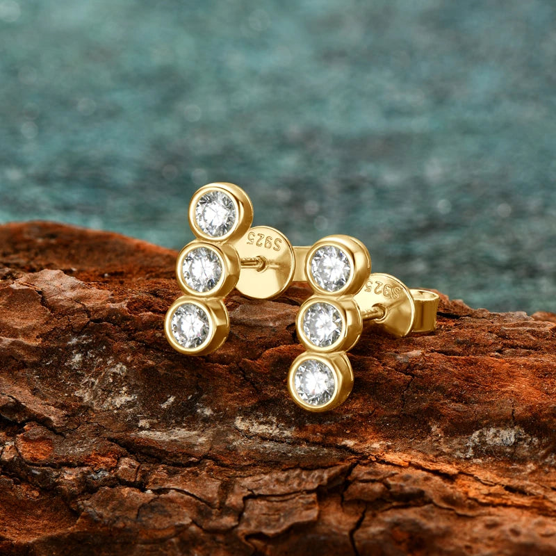 Moissanite Stud Earrings 925 Sterling Silver | Diamonds Grace