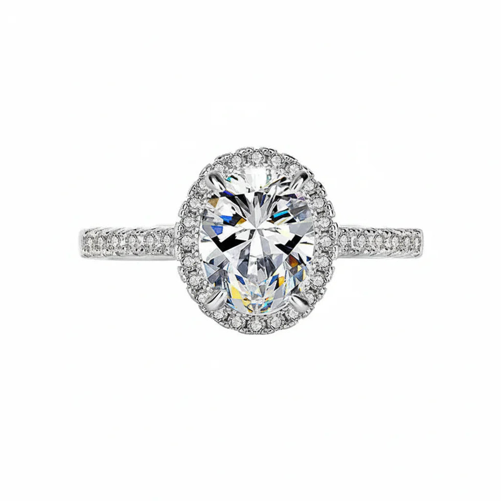 2ct Oval Moissanite Engagement Ring