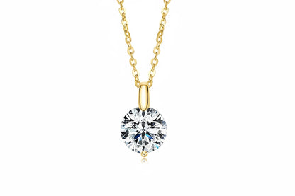 2ct Moissanite Pendant Necklace | 925 Sterling Silver Round Brilliant Cut | Diamonds Grace