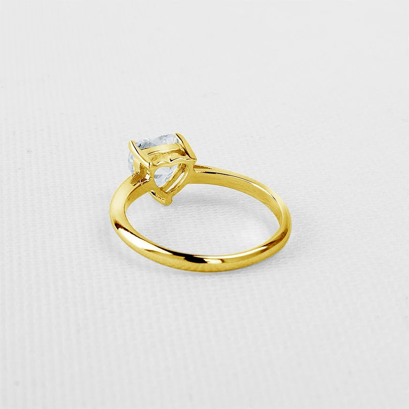 1.2CT Heart Cut Moissanite Solitaire Engagement Ring | 10K Solid Gold | Diamonds Grace