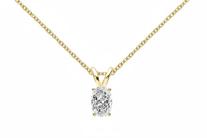 1ct Oval Moissanite Solitaire Pendant Necklace | 925 Sterling Silver | Diamonds Grace