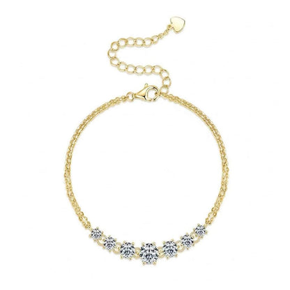 7-Stone Moissanite Claw Bracelet | 925 Sterling Silver | Diamonds Grace
