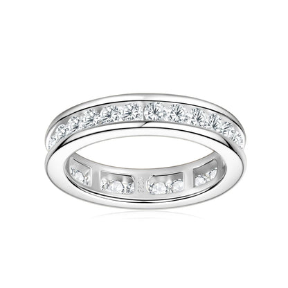 Moissanite Full Eternity Wedding Band | 925 Sterling Silver | Diamonds Grace