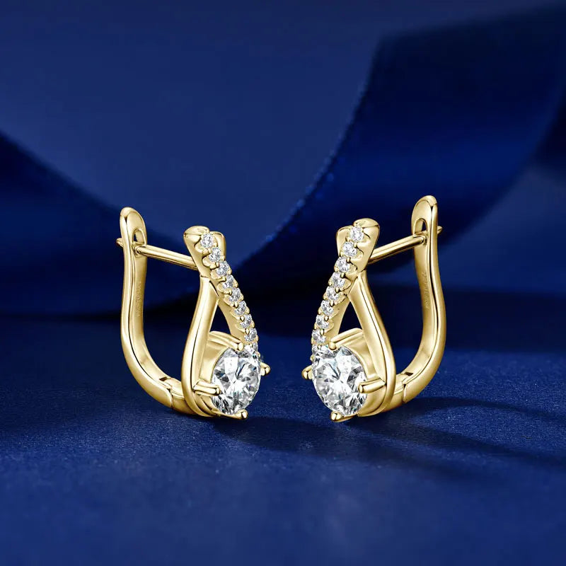 0.60ct Moissanite Teardrop Hoop Earrings | 925 Sterling Silver | Diamonds Grace
