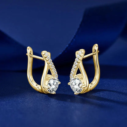 0.60ct Moissanite Teardrop Hoop Earrings | 925 Sterling Silver | Diamonds Grace