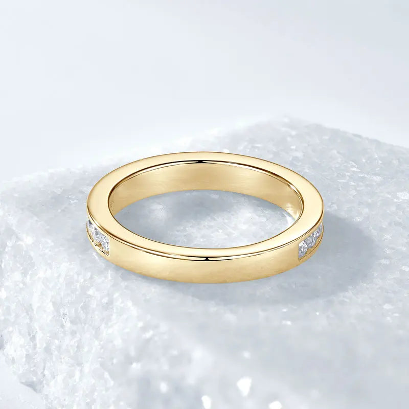 Moissanite Eternity Wedding Band | 925 Sterling Silver | Diamonds Grace