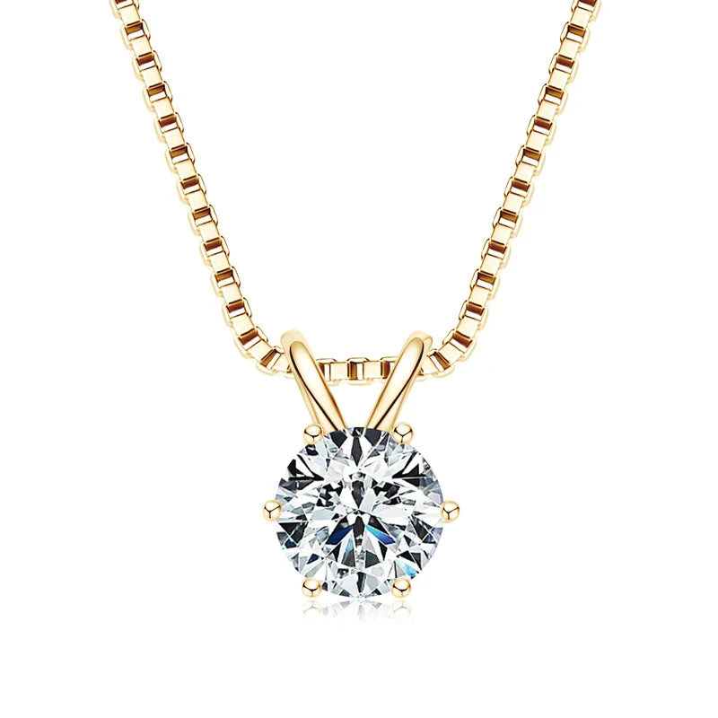 925 Sterling Silver Moissanite Pendant Necklace for Women | Engagement Gift | Diamonds Grace