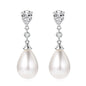 Pearl & Zirconia Drop Earrings | 925 Sterling Silver Teardrop | Diamonds Grace