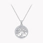 Tree of Life Pendant necklace in 925 sterling silver with 54 D-color moissanite stones, micro-insert setting