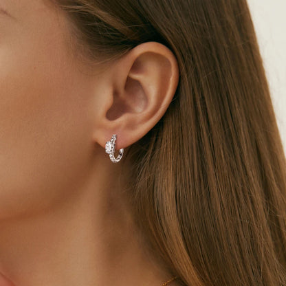1ct Oval Moissanite Huggie Hoop Earrings | 925 Sterling Silver | Diamonds Grace