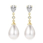 Pearl & Zirconia Drop Earrings | 925 Sterling Silver Teardrop | Diamonds Grace