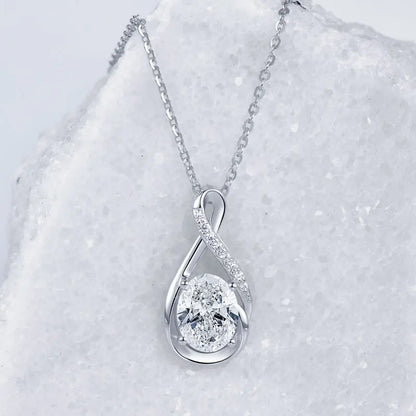 2.0CT Oval Moissanite Pendant Necklace | 925 Sterling Silver | Diamonds Grace