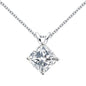 GRA Certified 1ct Cushion Cut Moissanite Pendant Necklace | 925 Sterling Silver | Diamonds Grace