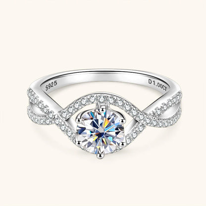 Moissanite Twist Shank Engagement Ring 1ct | 925 Silver Women | Diamonds Grace