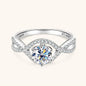 Moissanite Twist Shank Engagement Ring 1ct | 925 Silver Women | Diamonds Grace