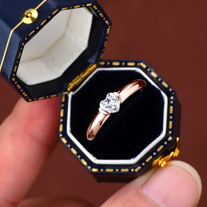 Heart Shaped Moissanite Solitaire Engagement Ring | 0.5ct 925 Sterling Silver | Diamonds Grace