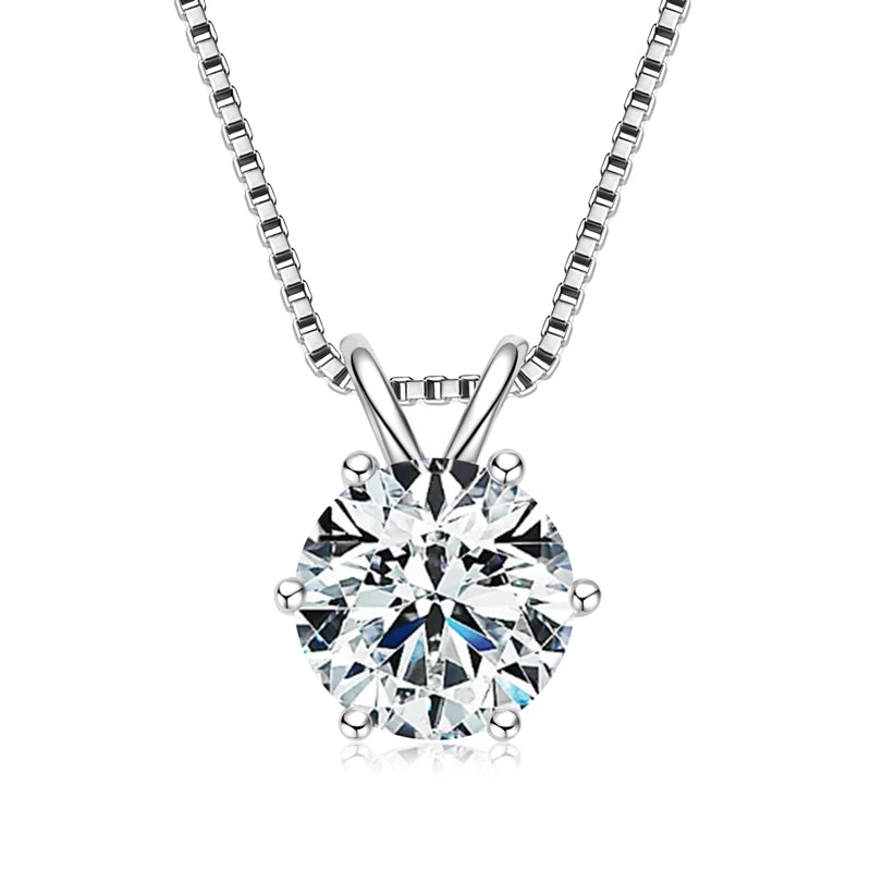 925 Sterling Silver Moissanite Pendant Necklace for Women | Engagement Gift | Diamonds Grace