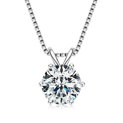 925 Sterling Silver Moissanite Pendant Necklace for Women | Engagement Gift | Diamonds Grace