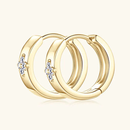 Moissanite Clover Hoop Earrings VVS1 D Color | 925 Sterling Silver | Diamonds Grace