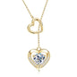 Moissanite Double Heart Necklace | 925 Sterling Silver Y-Lariat | Diamonds Grace