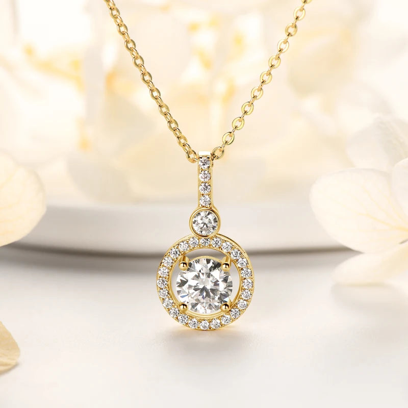 925 Sterling Silver Moissanite Pendant Necklace | Diamonds Grace