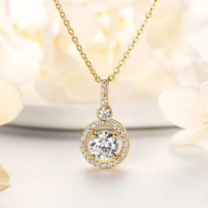 925 Sterling Silver Moissanite Pendant Necklace | Diamonds Grace