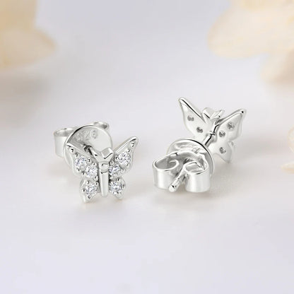 Moissanite Butterfly Stud Earrings 925 Silver | Diamonds Grace