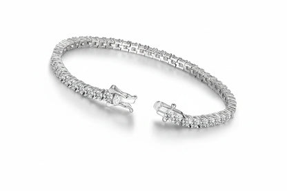 Cubic Zirconia Tennis Bracelet | 3mm Pavé 925 Sterling Silver | Diamonds Grace