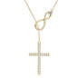 Moissanite Y Lariat Cross Pendant Necklace | 925 Silver | Diamonds Grace