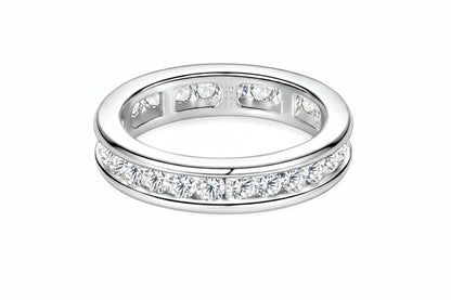 Moissanite Full Eternity Wedding Band | 925 Sterling Silver | Diamonds Grace
