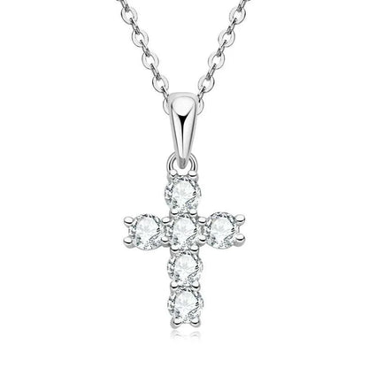 Moissanite Cross Pendant Necklace