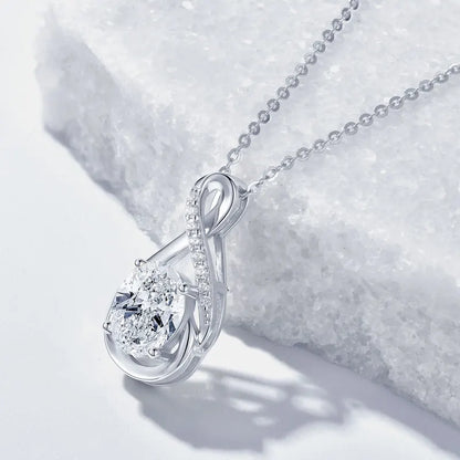 2.0CT Oval Moissanite Pendant Necklace | 925 Sterling Silver | Diamonds Grace