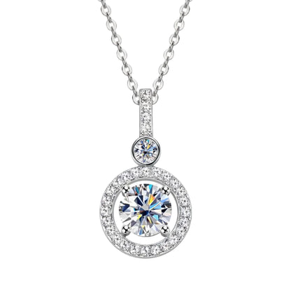 925 Sterling Silver Moissanite Pendant Necklace | Diamonds Grace