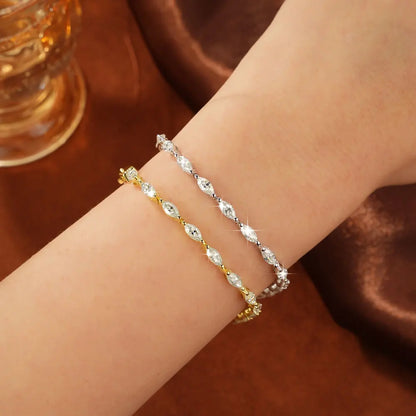 Marquise Cut Moissanite Tennis Bracelet 0.3ct | 14K Gold Filled | Diamonds Grace