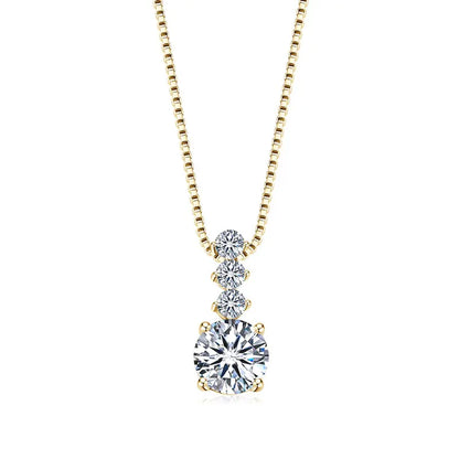 Geometric Moissanite Pendant Necklace | 925 Silver | 1ct Round Brilliant | Diamonds Grace