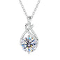 2ct Moissanite Swirl Pendant Necklace D Color VVS1 | 925 Sterling Silver | Diamonds Grace