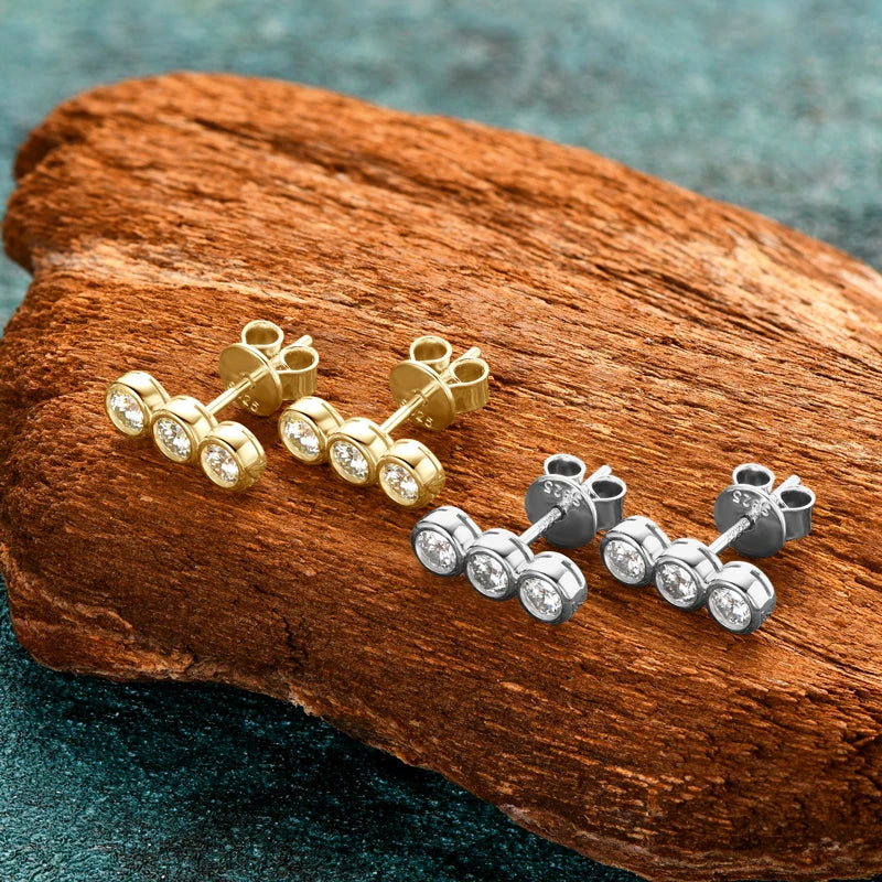 Moissanite Stud Earrings 925 Sterling Silver | Diamonds Grace