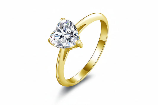 1.2CT Heart Cut Moissanite Solitaire Engagement Ring | 10K Solid Gold | Diamonds Grace