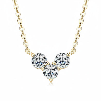 Moissanite 3-Stone Heart Pendant Necklace 925 Silver | Diamonds Grace