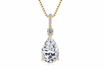 Pear Cut Moissanite Droplet Pendant Necklace VVS1 | 925 Silver | Diamonds Grace