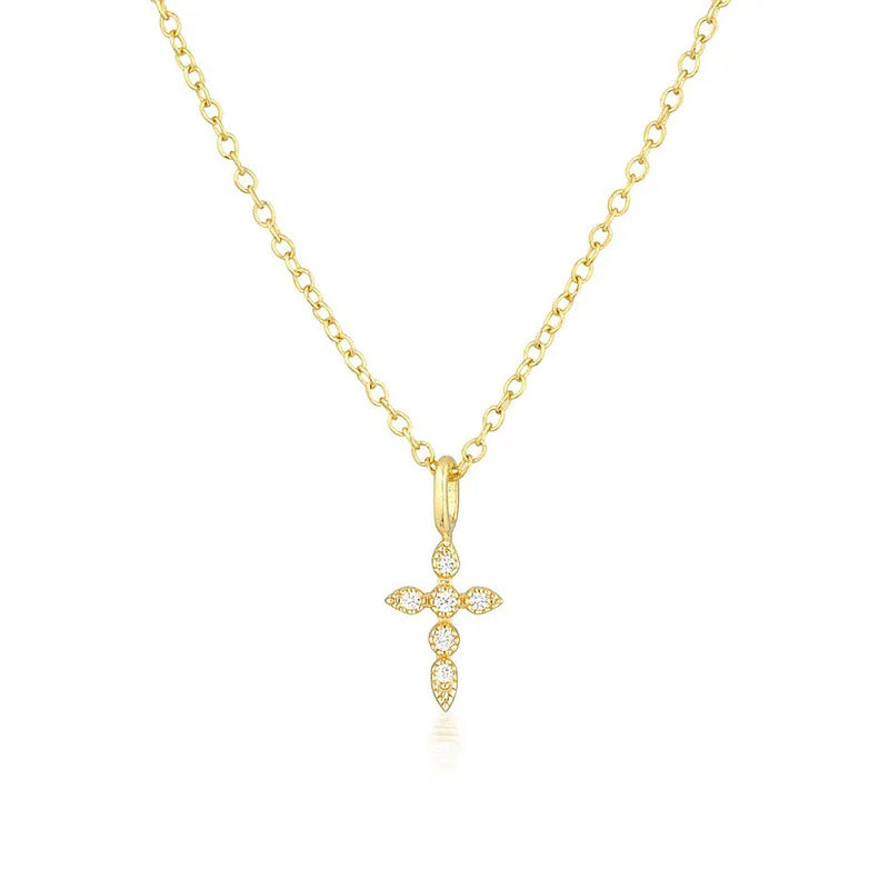 Moissanite Cross Pendant Necklace | D Color | S925 Sterling Silver | Diamonds Grace