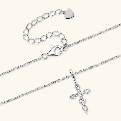 Moissanite Cross Pendant Necklace | D Color | S925 Sterling Silver | Diamonds Grace