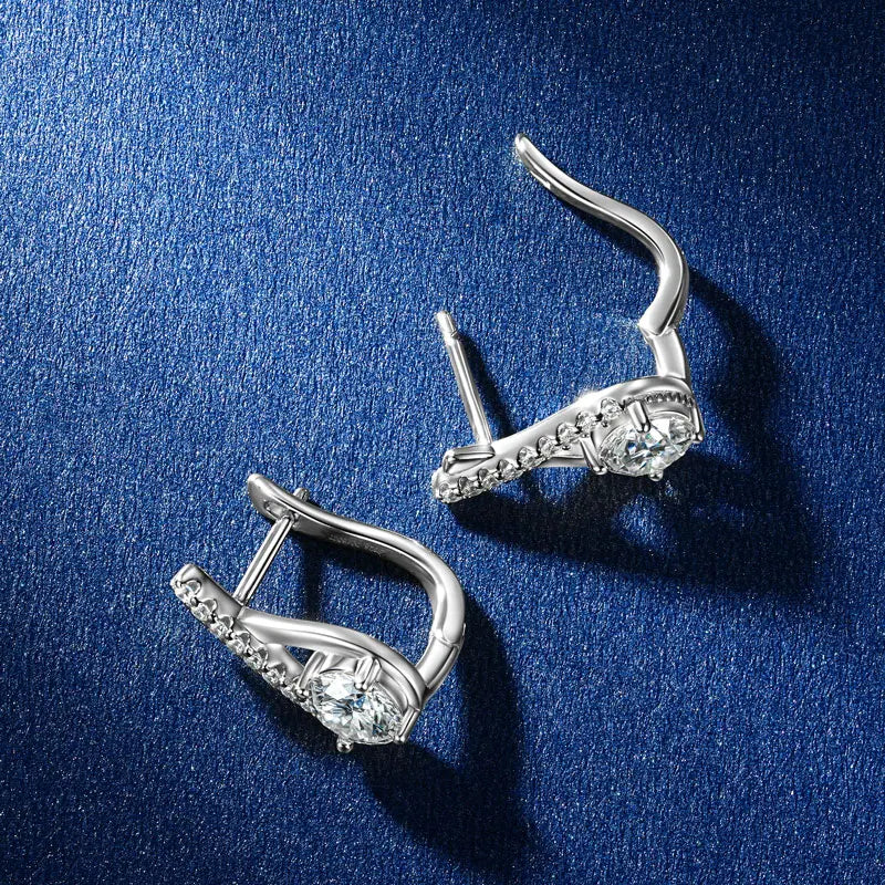 0.60ct Moissanite Teardrop Hoop Earrings | 925 Sterling Silver | Diamonds Grace